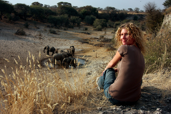Kelly Crews observes elephants in Botswana.