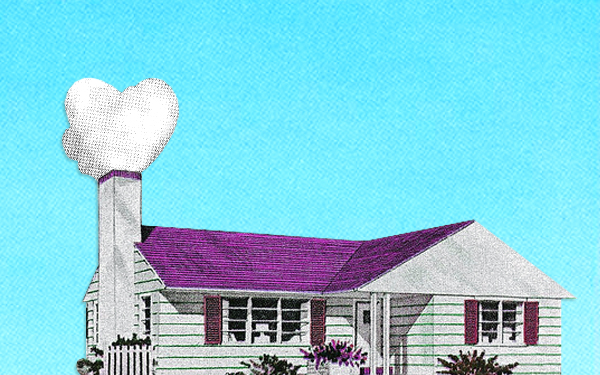 graphic of white home with purple roof