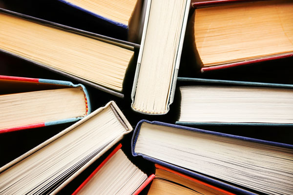 View from the top of many books.